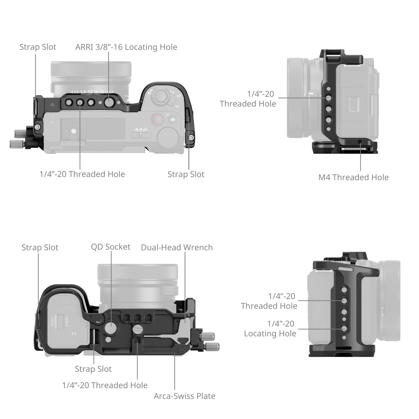 Camera Cage Baseplate - Smallrig HawkLock مجموعة قفص الإفراج السريع