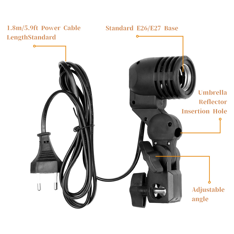1.8 متر وصلة كابل ضوء لمبة حام - مراجعة Photography Umbrella Lights وسعره