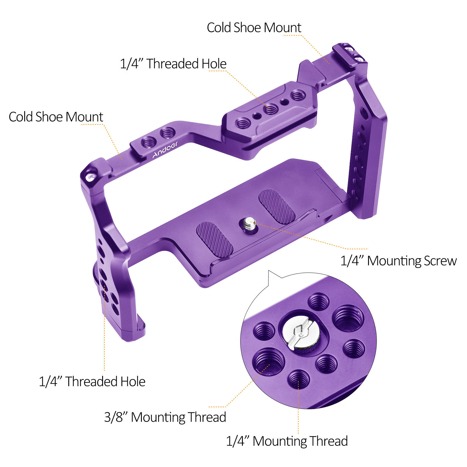 Andoer هيكل قفصي الشكل للكامير - مراجعة Camera Cage Baseplate وسعره